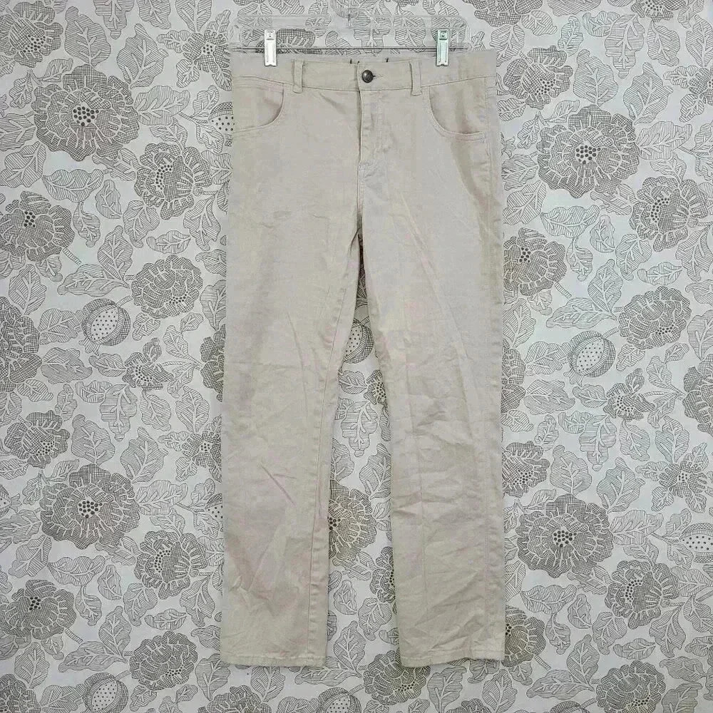 💥   Women 100% Cotton West Coast Prep Beige Pants Size 14